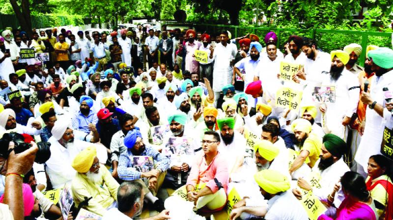 Addressing the Protest Rally Sukhpal Singh Khaira