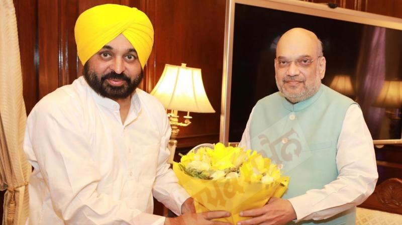Punjab CM Bhagwant Mann meets Amit Shah in Delhi Punjab CM Bhagwant Mann meets Amit Shah in Delhi