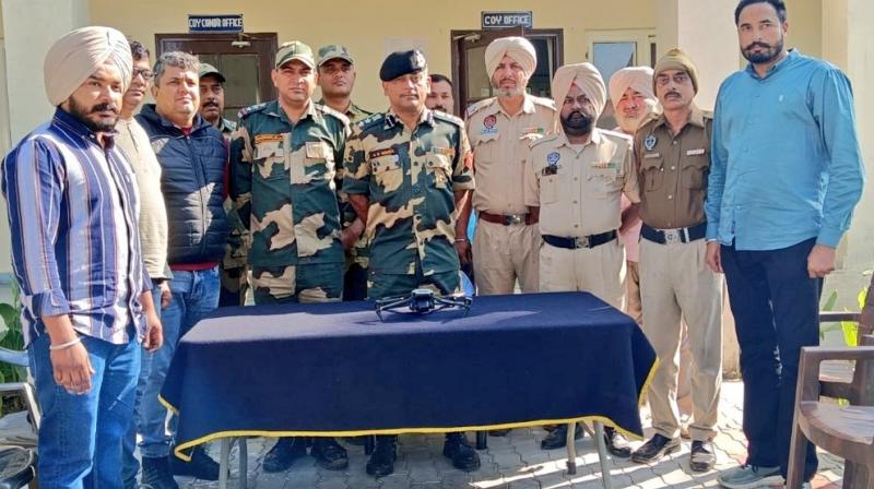 Pakistani drone recovered from Attari border Pakistani drone recovered from Attari border