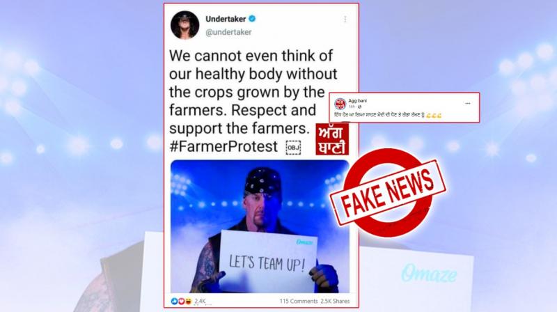 Fact Check: Undertaker's viral tweet about the peasant struggle is fake Fact Check: Undertaker's viral tweet about the peasant struggle is fake