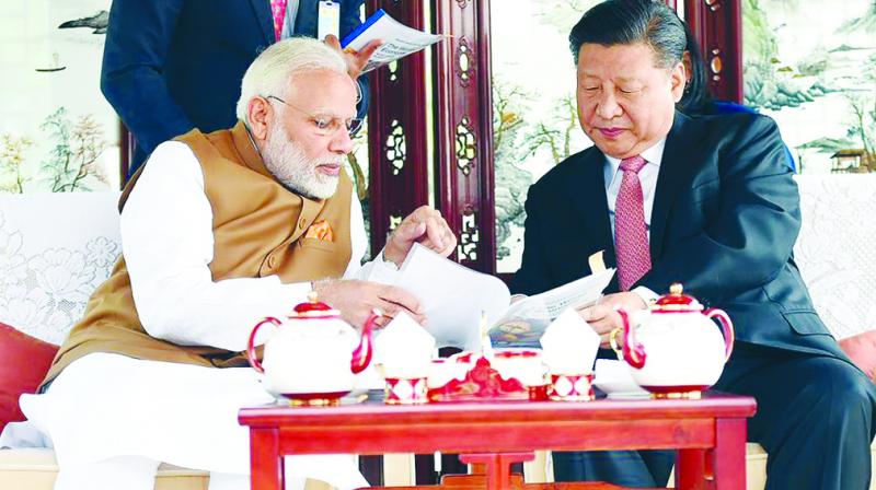 Narendra Modi & Jin Ping Narendra Modi & Jin Ping