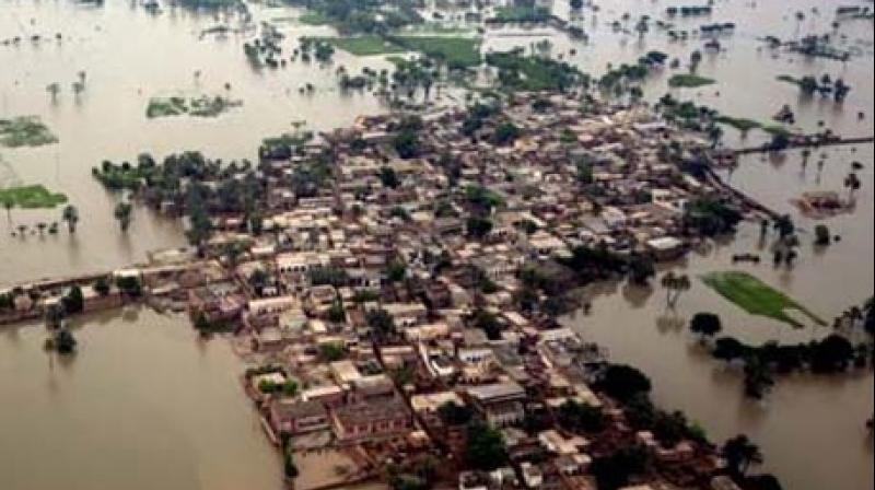 Flooding in villages near Sri Anandpur Sahib Flooding in villages near Sri Anandpur Sahib