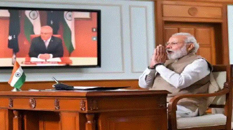 Scott Morrison and Narendra Modi Scott Morrison and Narendra Modi