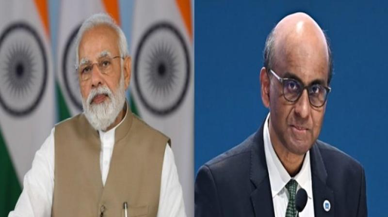 PM Narendra Modi congratulates Mr Tharman Shanmugaratnam on being elected as President of Singapore