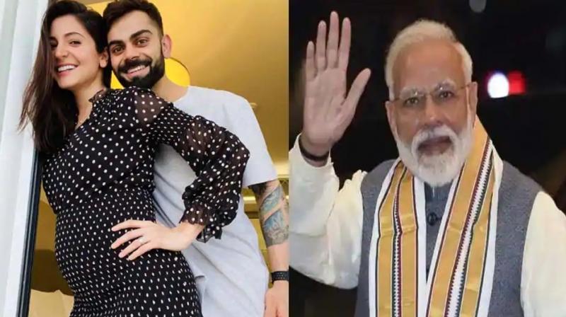 Prime Minister Narendra Modi has congratulated Indian skipper Virat Kohli and his actress wife Anushka Sharma