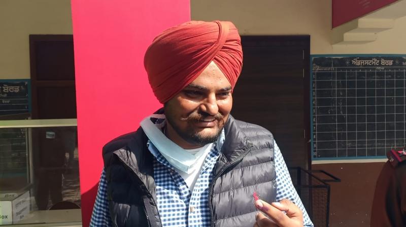 Sidhu Moosewala Cast his vote Sidhu Moosewala Cast his vote