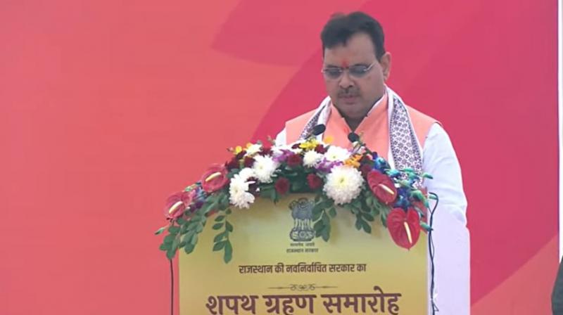 Bhajan Lal Sharma takes oath as Rajasthan's new chief minister Bhajan Lal Sharma takes oath as Rajasthan's new chief minister