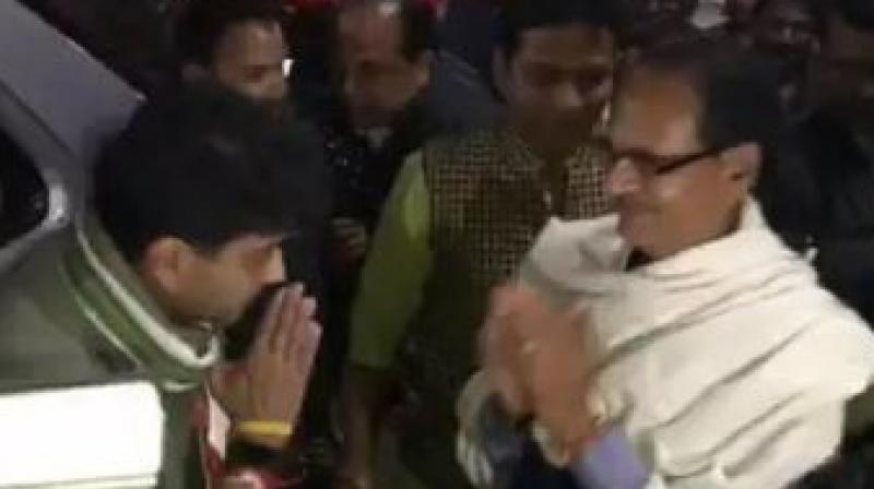 Jyotiraditya Scindia with shivraj singh 