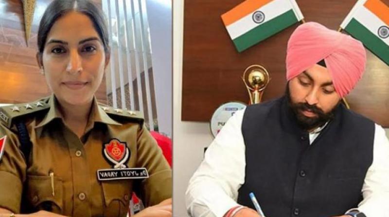IPS Dr. Jyoti Yadav and Minister Harjot Singh Bains IPS Dr. Jyoti Yadav and Minister Harjot Singh Bains
