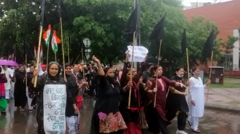  Congress protests in Chandigarh over BJP leader's mistreatment of women