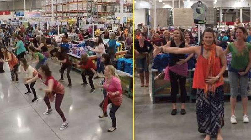 California flash mob dances to 'London thumakda' California flash mob dances to 'London thumakda'