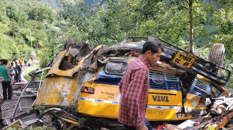 16 dead and several injured as bus falls off cliff in Kullu