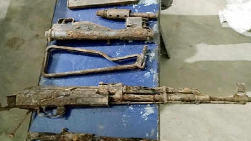 AK-47 ,Sten Gun, Grenades Found From A Plot In Patiala