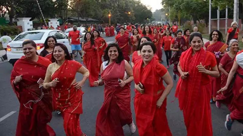 Red Saree Womens 
