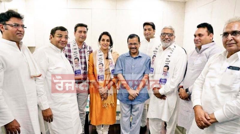 Former Haryana Minister Nirmal Singh and his daughter joins AAP Former Haryana Minister Nirmal Singh and his daughter joins AAP
