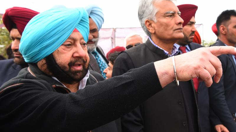 .Punjab Chief Minister Captain Amarinder Singh at Pathankot .Punjab Chief Minister Captain Amarinder Singh at Pathankot