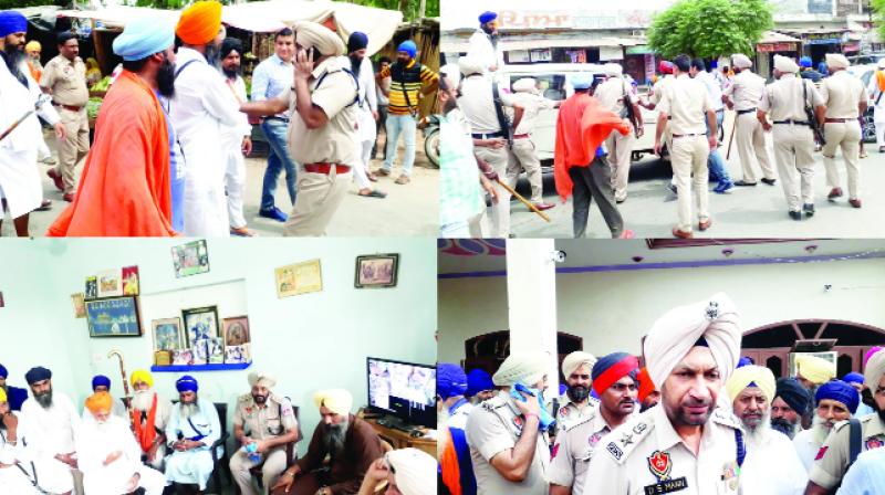 Police preventing leaders of Sikh organizations Police preventing leaders of Sikh organizations
