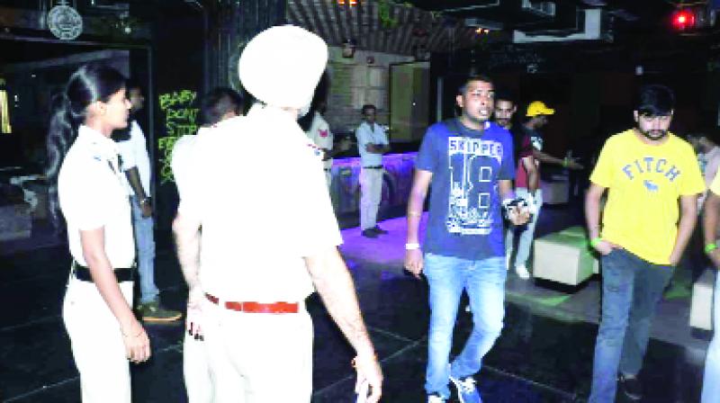 Police officer in Disco on Chandigarh-Ambala road