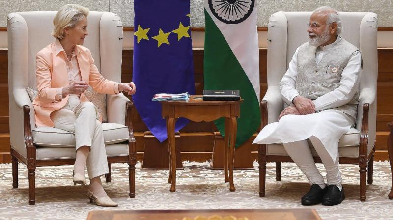 PM Modi held talks with European Commission president Ursula von der Leyen PM Modi held talks with European Commission president Ursula von der Leyen