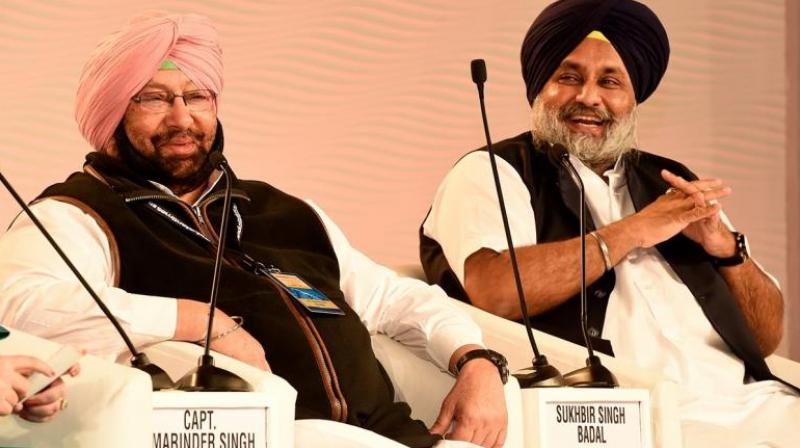Amrinder singh and Sukhbir Singh Badal Amrinder singh and Sukhbir Singh Badal