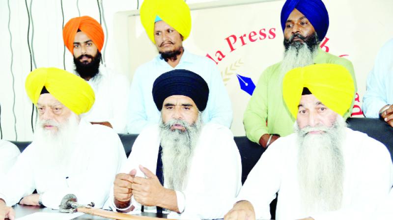 Announcing the peaceful protest of the Badals rally from the Panthic parties 