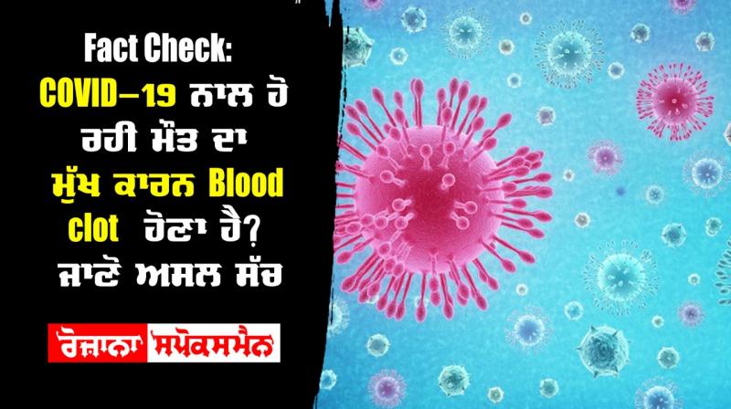 Fact Check: Blood clot the main reason for Covid-19 death, claims conspiracy theory Fact Check: Blood clot the main reason for Covid-19 death, claims conspiracy theory