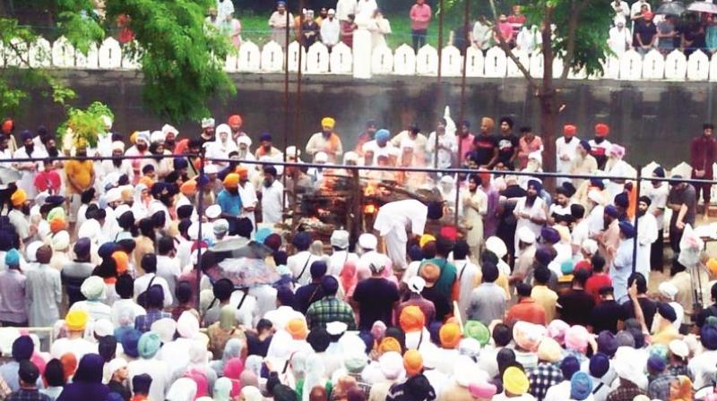Baba Labh Singh funeral at Kiratpur Sahib Baba Labh Singh funeral at Kiratpur Sahib