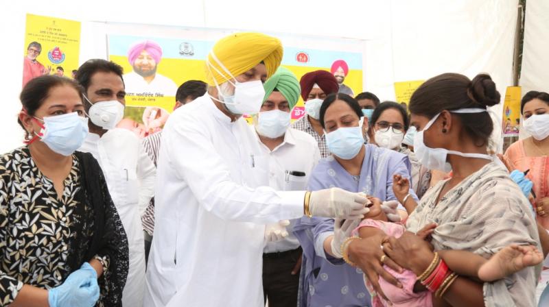 Health Minister Balbir Singh Sidhu launches three-day polio vaccination drive