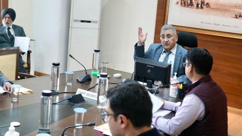 Punjab Chief Secretary Vijay Kumar Janjua in a meeting with the officials