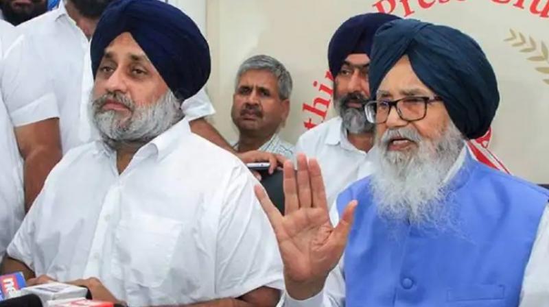 Sukhbir Badal with his father
