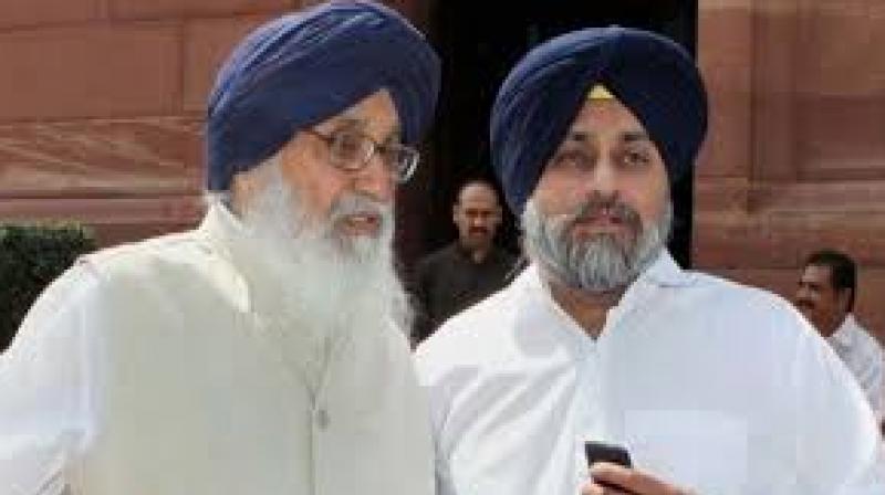 Parkash Badal With Sukhbir Badal 