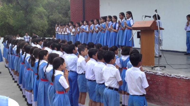 Morning prayer in school Morning prayer in school