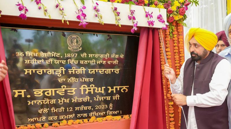 CM Bhagwant Mann lays foundation stone of Saragarhi Memorial at Ferozepur CM Bhagwant Mann lays foundation stone of Saragarhi Memorial at Ferozepur