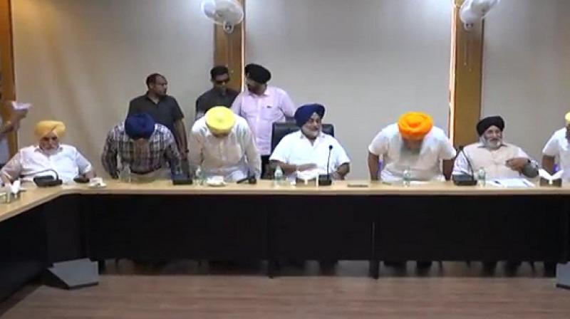 Sukhbir Singh Badal while addressing a meeting of the Core Committee. Sukhbir Singh Badal while addressing a meeting of the Core Committee.