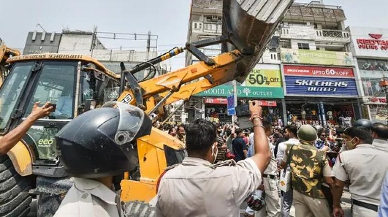 Anti-encroachment drive in Shaheen Bagh