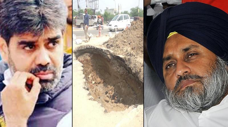 Bathinda - Amritsar Highway road broken badly Bathinda - Amritsar Highway road broken badly