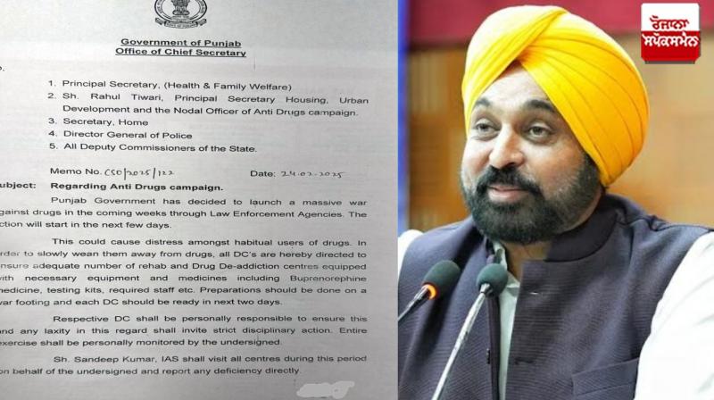 Punjab government's big step to prevent drugs, orders issued to all DCs, DGPs and Health Directors Punjab government's big step to prevent drugs, orders issued to all DCs, DGPs and Health Directors