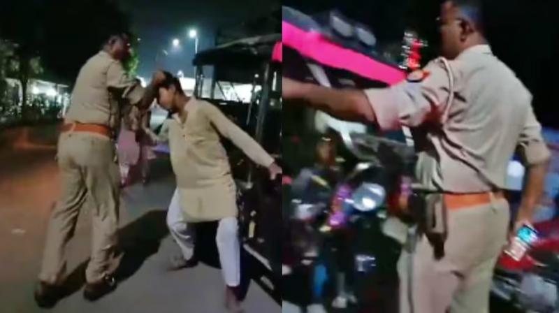 Ghaziabad inspector beat erickshaw driver UP News Ghaziabad inspector beat erickshaw driver UP News