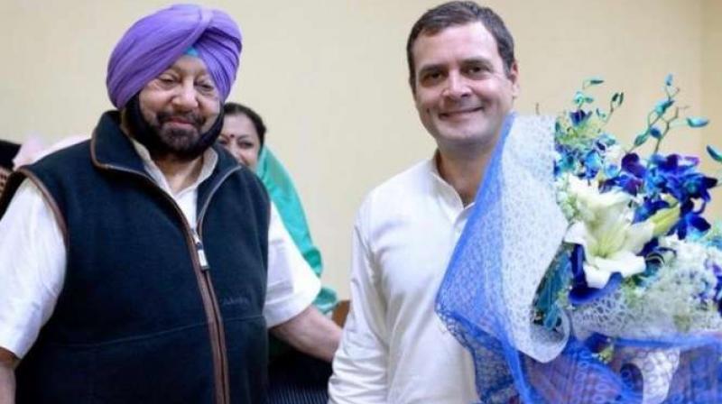 Rahul gandhi  with Amarinder Singh