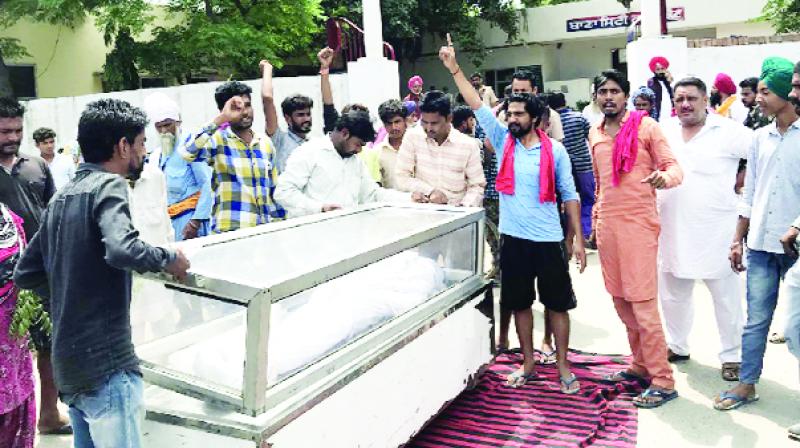 Family Members Protesting