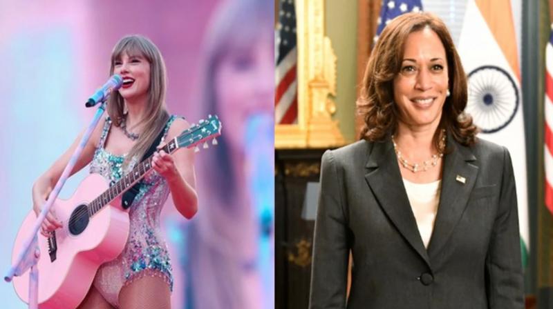 Harris received the support of the world famous singer Taylor Swift Harris received the support of the world famous singer Taylor Swift