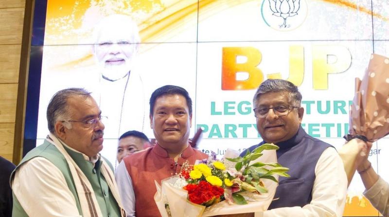 Pema Khandu took oath as the Chief Minister of Arunachal Pradesh for the third time in a row Pema Khandu took oath as the Chief Minister of Arunachal Pradesh for the third time in a row