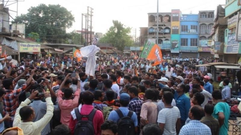 West Bengal BJP protesting against TMC Mamata Government West Bengal BJP protesting against TMC Mamata Government