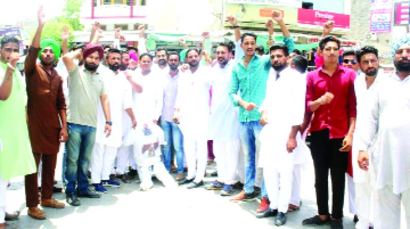 Youth Congress Workers Protesting