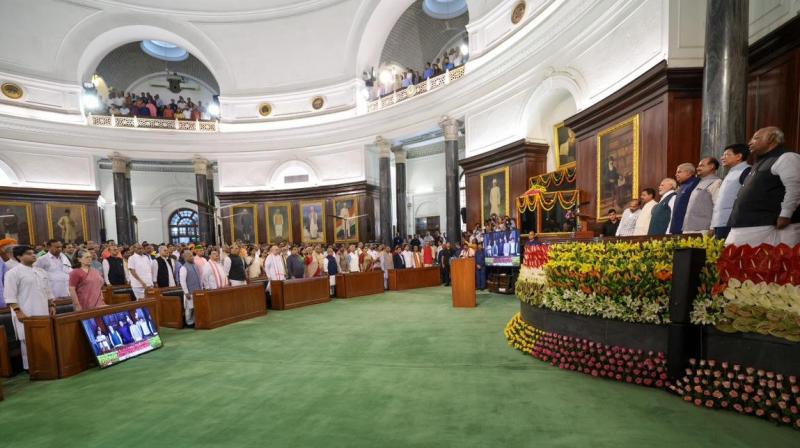 Lok Sabha started in the new parliament building Lok Sabha started in the new parliament building