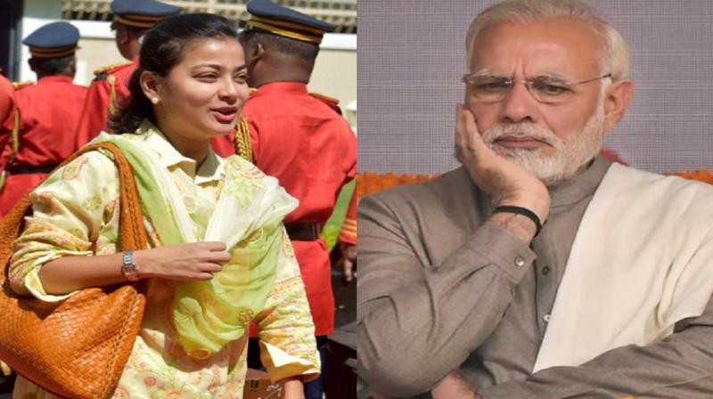 Congress MLA Praniti Shinde and PM Narendra Congress MLA Praniti Shinde and PM Narendra
