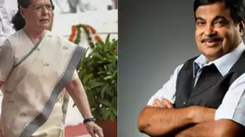Sonia Gandhi And Nitin Gadkari Sonia Gandhi And Nitin Gadkari