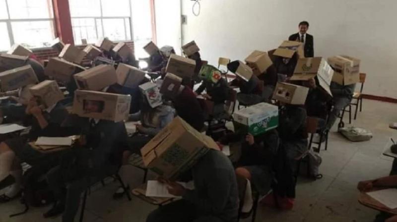 Mexican teacher stops students cheating during exams 