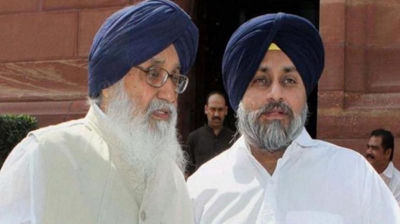 Sukhbir Singh Badal With his father Sukhbir Singh Badal With his father