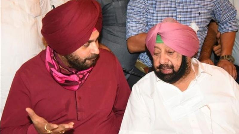 Navjot Singh Sidhu and Captain Amarinder Singh